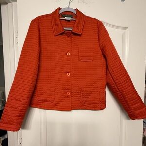 Harve Benard Quilted Jacket Burnt Orange Rust Button Front Size 8